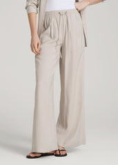 Relaxed Pull-On Pants for Tall Women in Stone