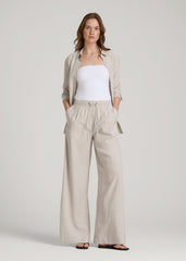 Relaxed Pull-On Pants for Tall Women in Stone