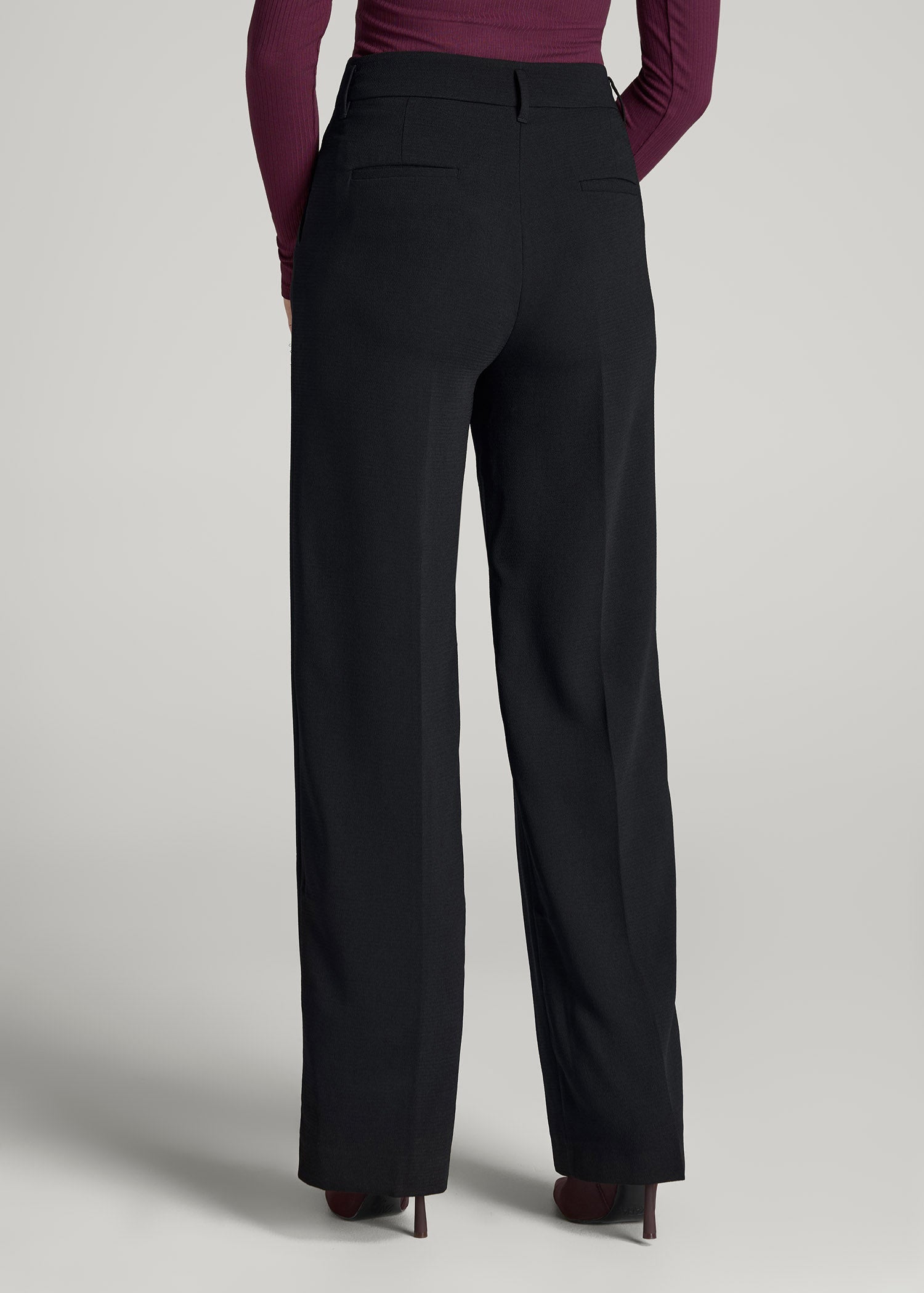 Pleated WIDE Leg Dress Pants for Tall Women in Black
