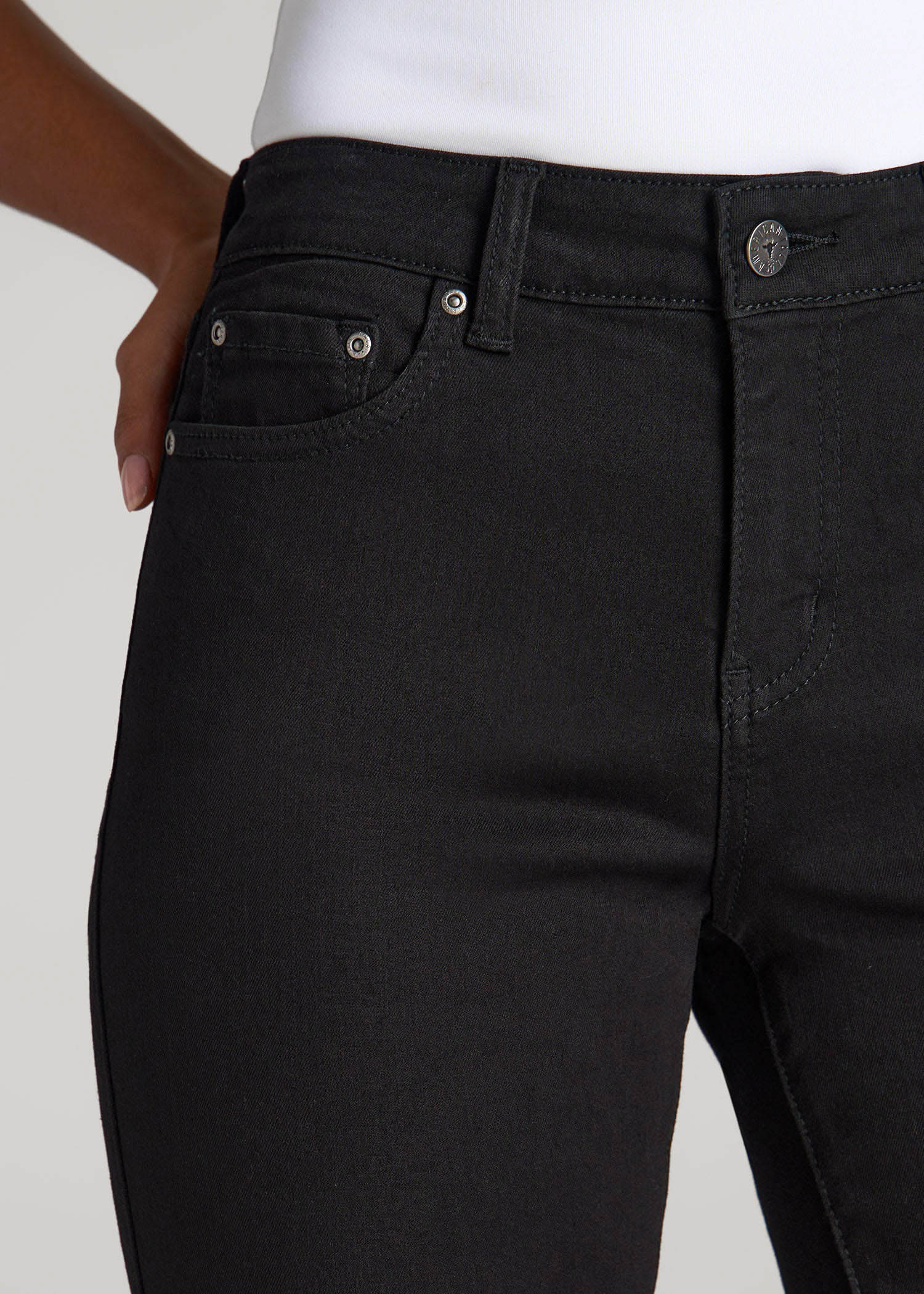 Sarah Mid-Rise Skinny Jeans for Tall Women in Black