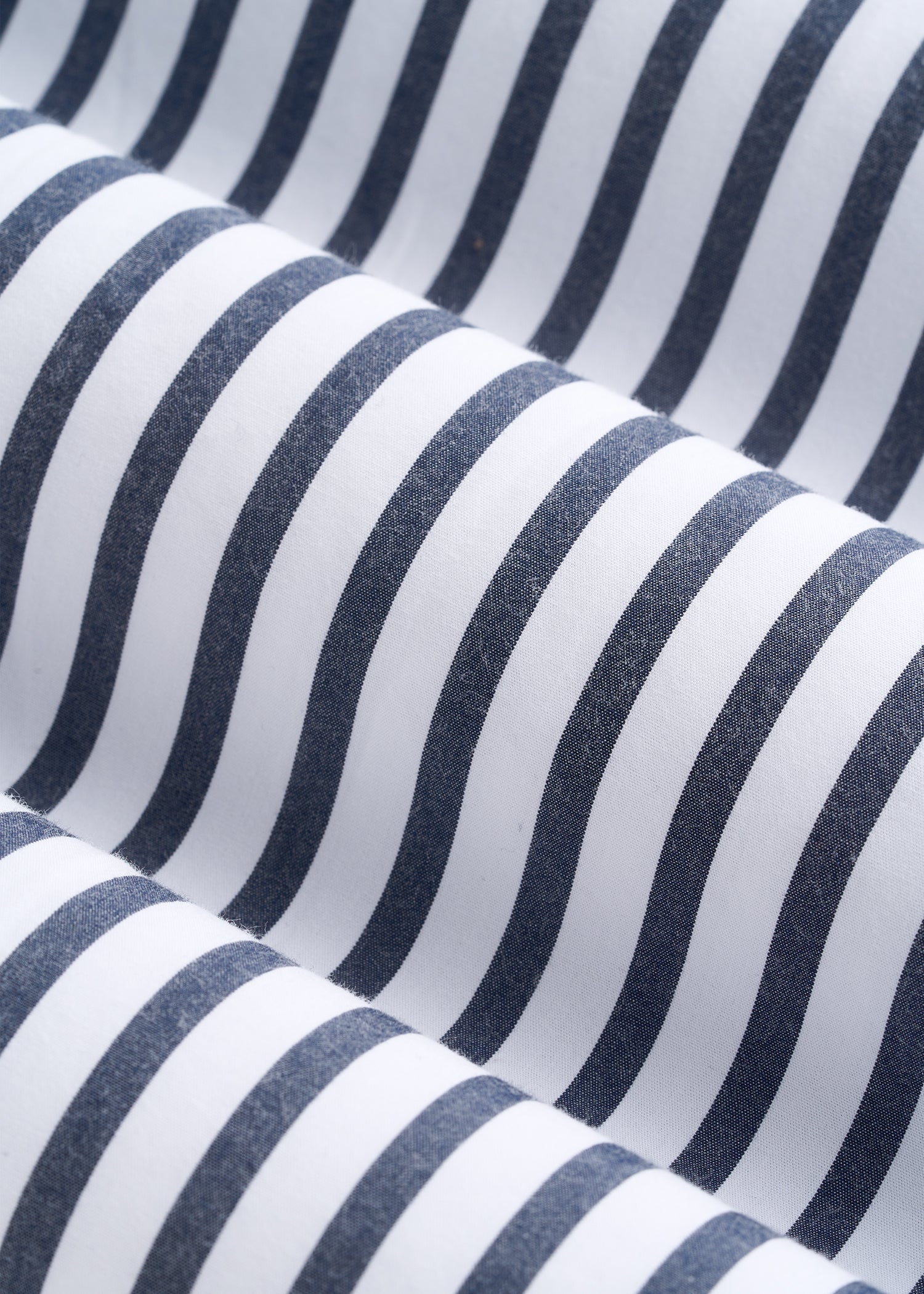 Relaxed Poplin Shirtdress for Tall Women in White and Navy Stripe