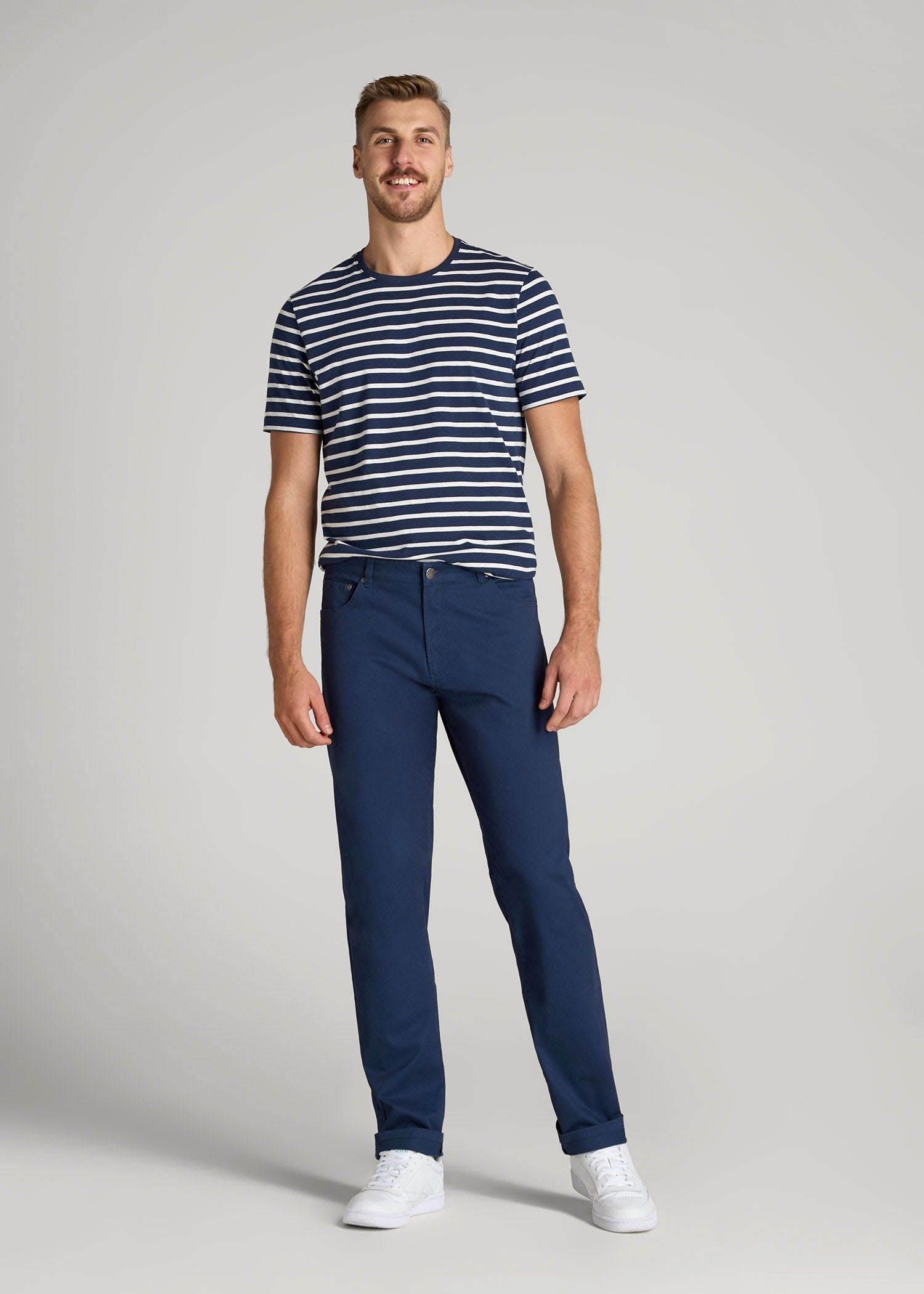 J1 STRAIGHT Leg Five-Pocket Pants for Tall Men in Marine Navy