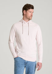 Sunwashed Slub Pullover Hoodie for Tall Men in Grey Lilac