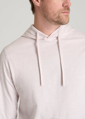 Sunwashed Slub Pullover Hoodie for Tall Men in Grey Lilac