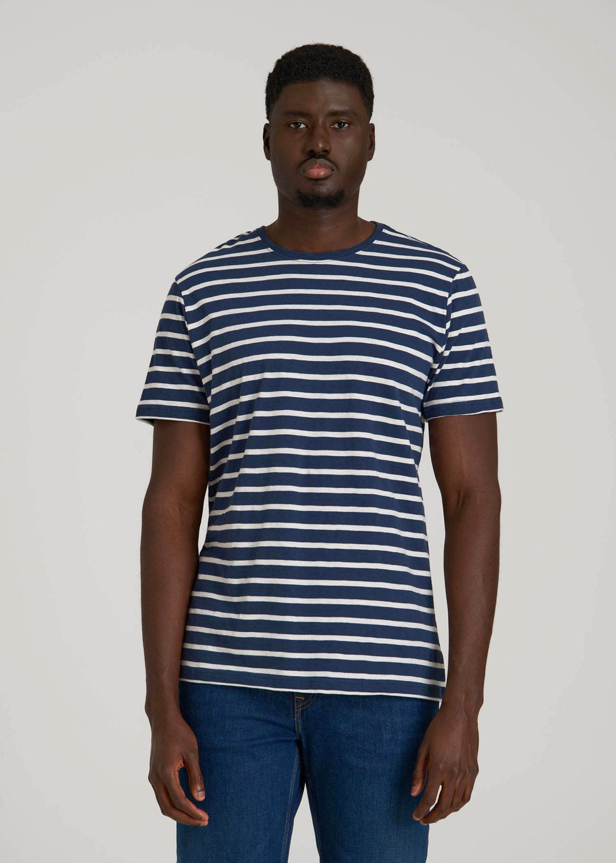 REGULAR-FIT Striped Tee for Tall Men in Navy And White