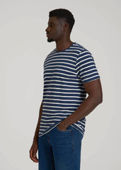 REGULAR-FIT Striped Tee for Tall Men in Navy And White