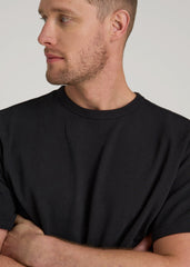 LJ&S Heavyweight Relaxed Fit Tee for Tall Men in Vintage Black