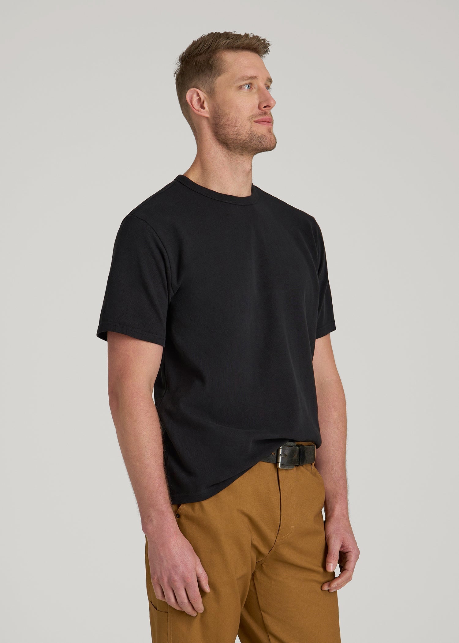 LJ&S Heavyweight Relaxed Fit Tee for Tall Men in Vintage Black