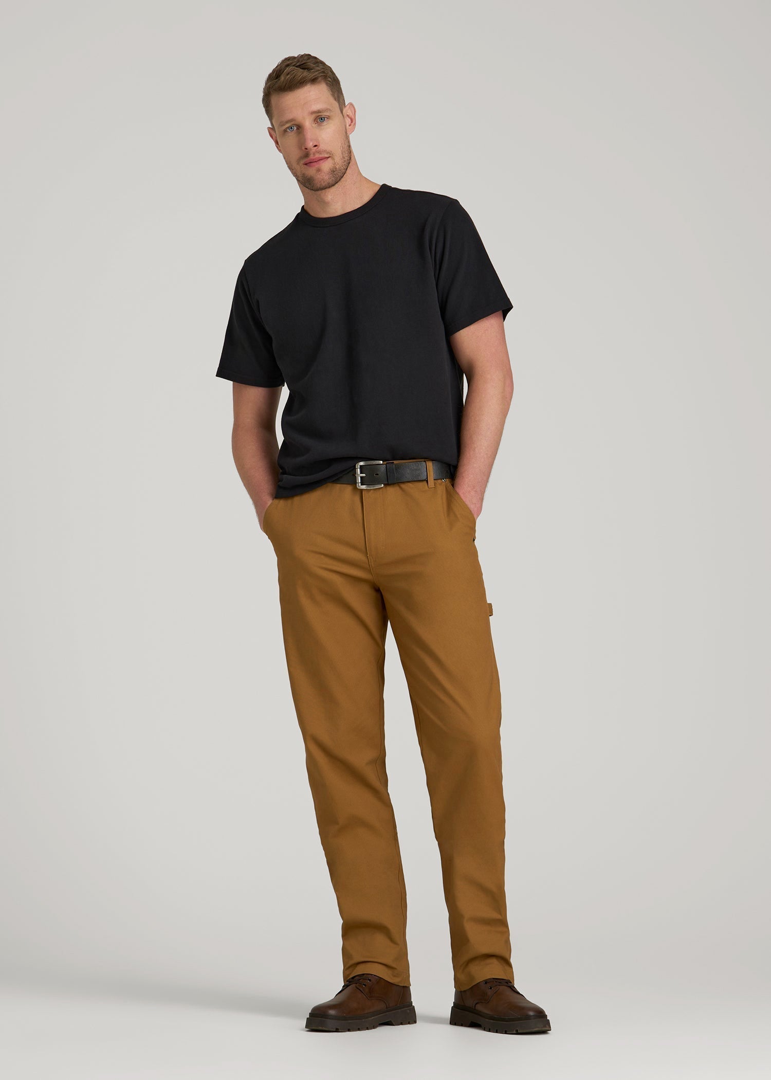 LJ&S Heavyweight Relaxed Fit Tee for Tall Men in Vintage Black