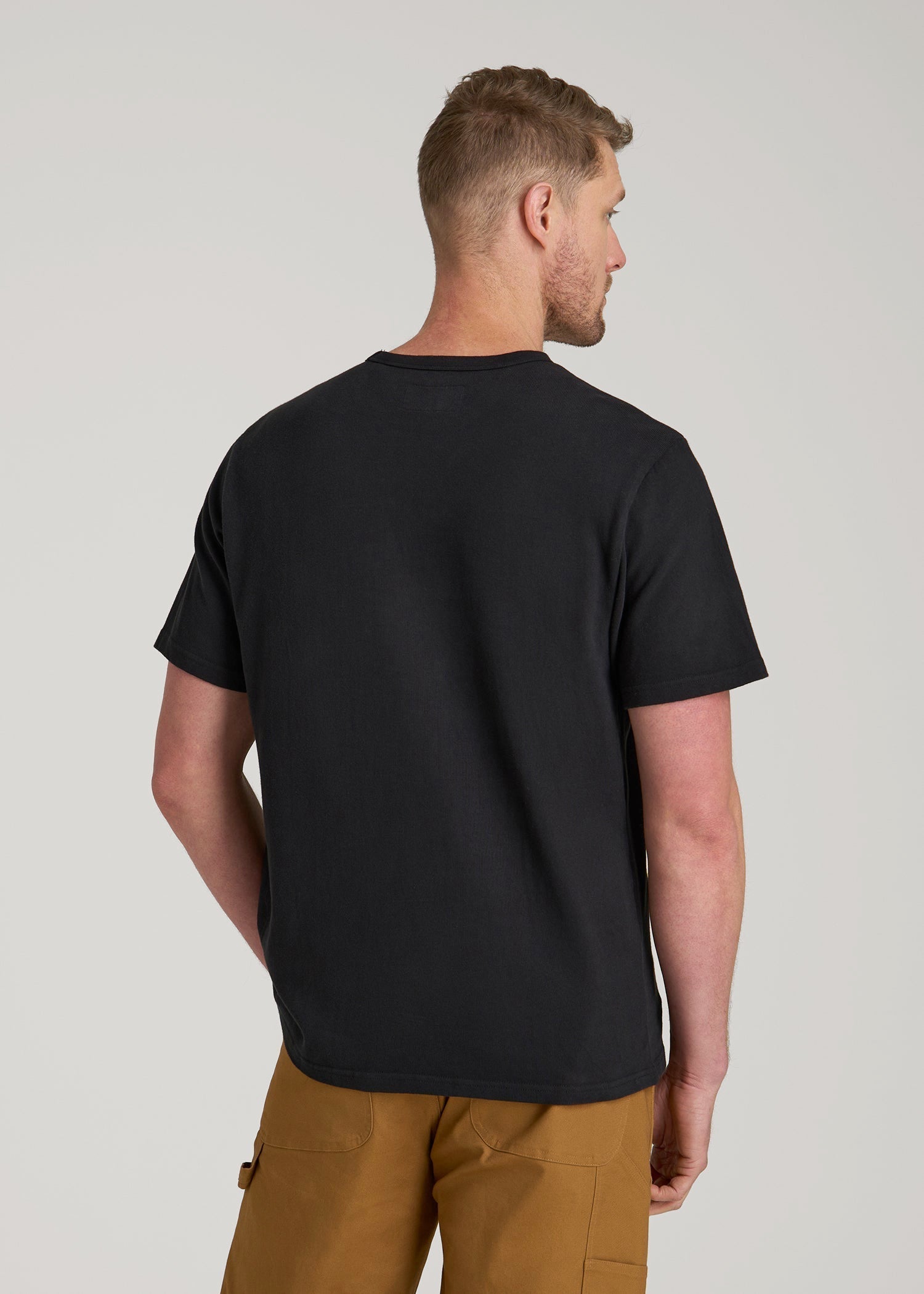 LJ&S Heavyweight Relaxed Fit Tee for Tall Men in Vintage Black