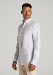 Washed Oxford Shirt for Tall Men in Light Blue