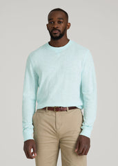 Sunwashed Slub Crewneck for Tall Men in Saltwater