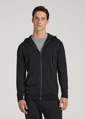 Wearever French Terry Full-Zip Hoodie for Tall Men in Black