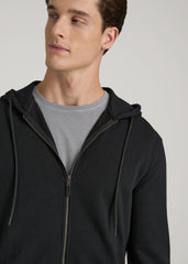 Wearever French Terry Full-Zip Hoodie for Tall Men in Black