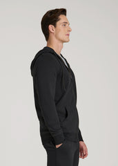 Wearever French Terry Full-Zip Hoodie for Tall Men in Black