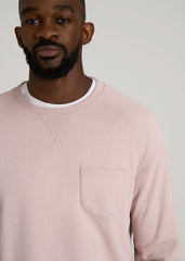 Wearever 2.0 French Terry Crewneck Sweatshirt for Tall Men in Desert Rose