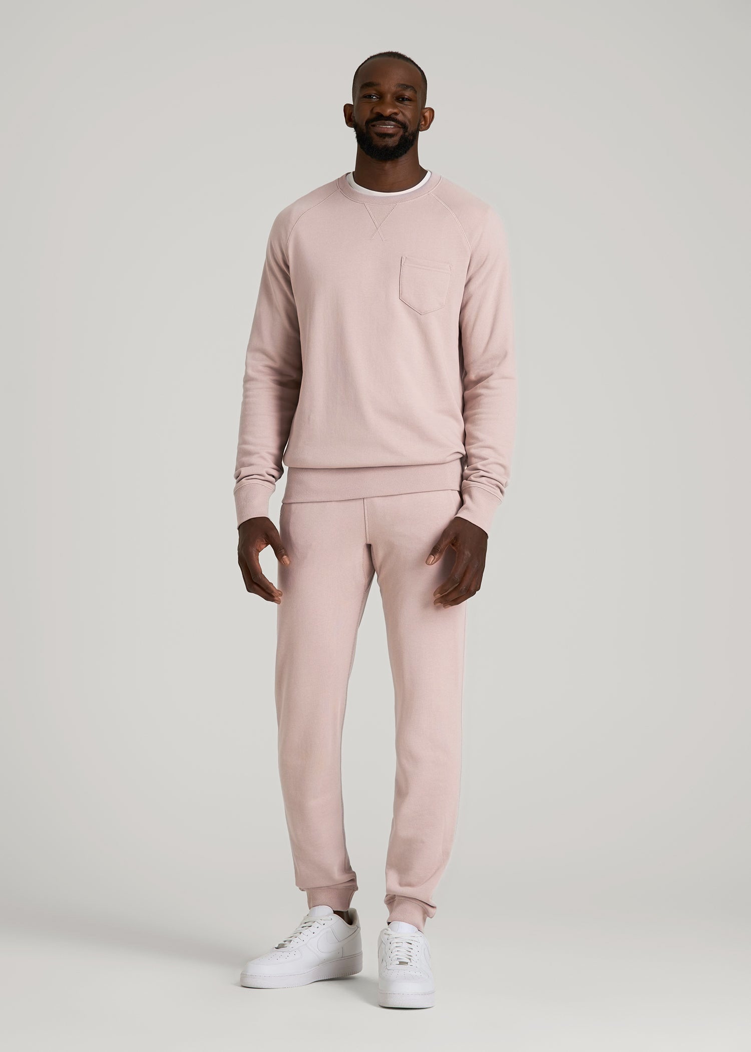 Wearever 2.0 French Terry Crewneck Sweatshirt for Tall Men in Desert Rose