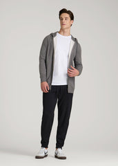 Wearever French Terry Full-Zip Hoodie for Tall Men in Charcoal Mix