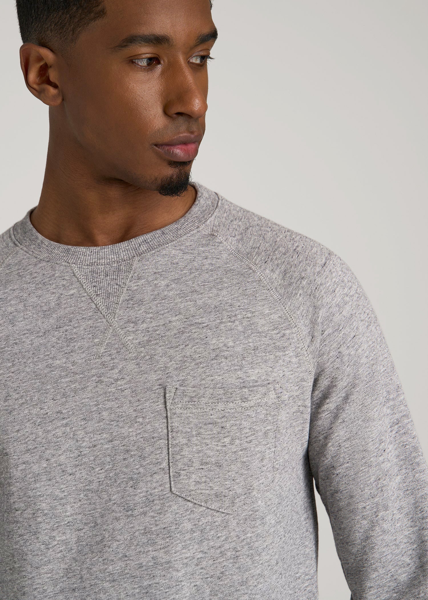 Wearever 2.0 French Terry Crewneck Sweatshirt for Tall Men in Heathered Grey