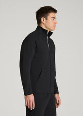 Tech Motion Fleece Full-Zip Jacket for Tall Men in Black