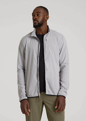 Softshell Jacket for Outdoor Training for Tall Men in Light Grey