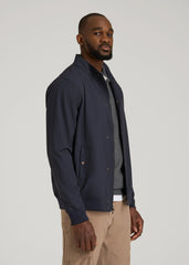 Motion Bomber Jacket for Tall Men in Deep Navy