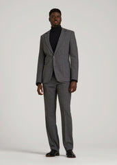 Wool Blend Blazer for Tall Men in Anthracite Tweed