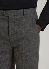 Wool Blend Dress Pants for Tall Men in Anthracite Tweed
