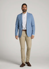 Stretch Seersucker Blazer for Tall Men in Tonal Blue Stripe