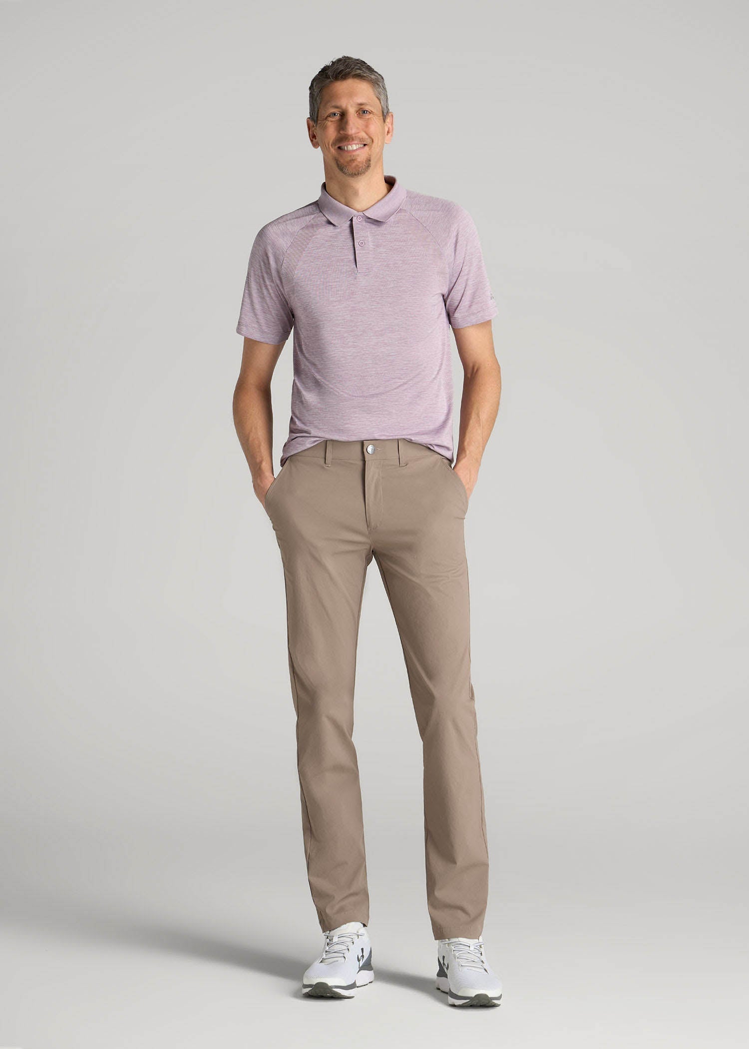 TAPERED FIT Traveler Chino Pants for Tall Men in Dark Sand