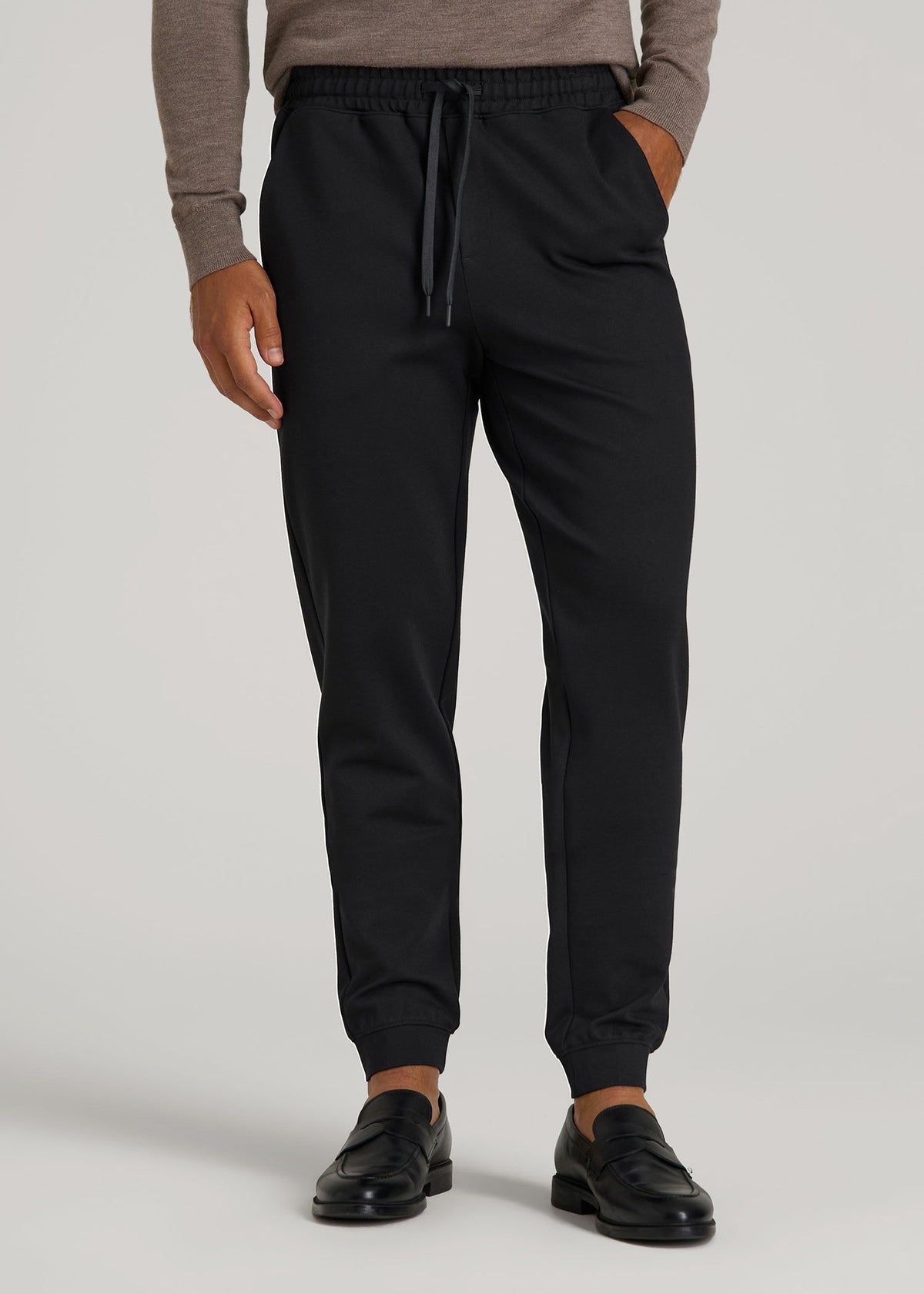 Soft Flex Ponte Jogger for Tall Men in Black