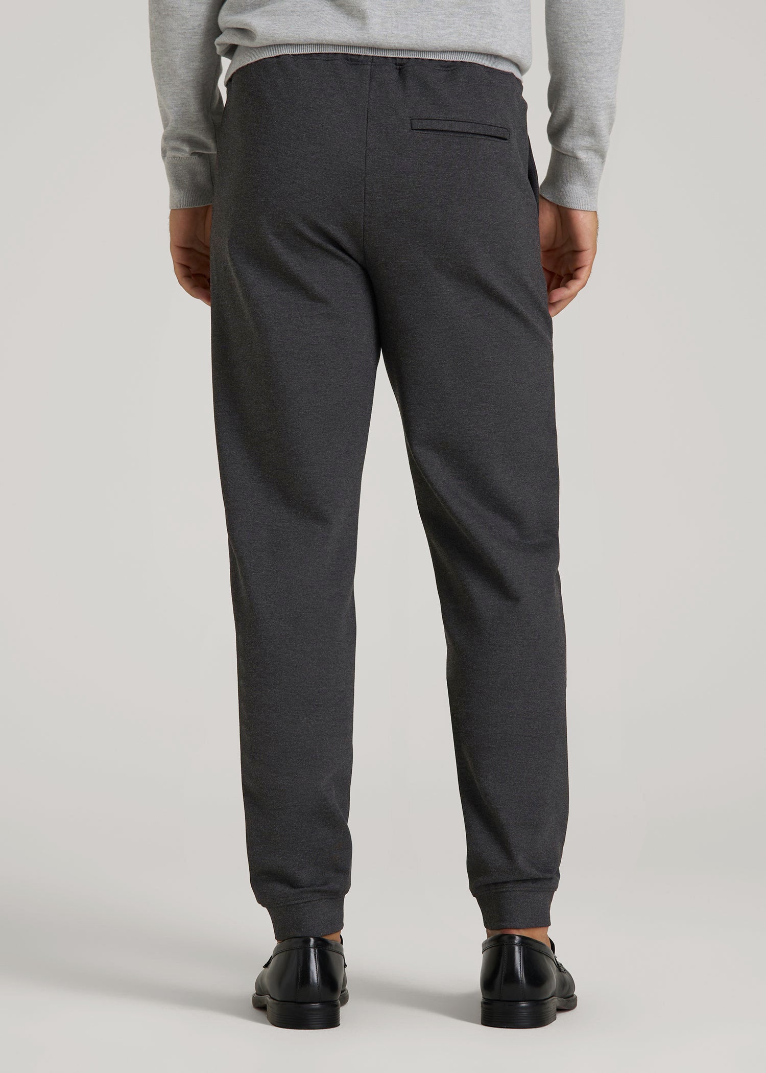 Soft Flex Ponte Jogger for Tall Men in Dark Charcoal Heather