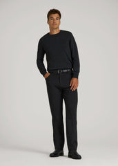 Soft Flex Ponte Pants for Tall Men in Black