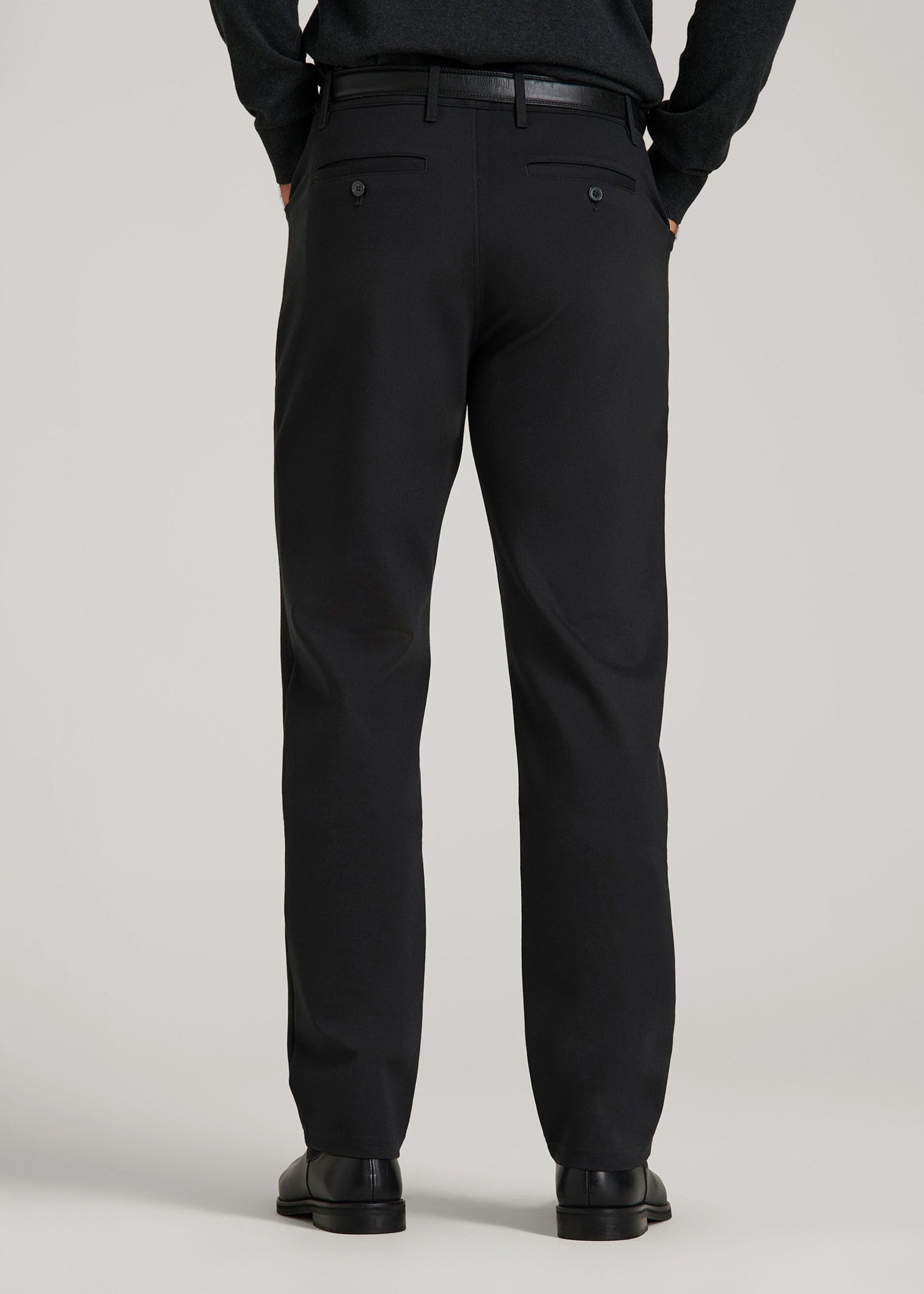 Soft Flex Ponte Pants for Tall Men in Black