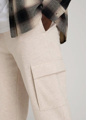Wearever Fleece Straight Leg Cargo Sweatpant for Tall Men in Oatmeal Mix