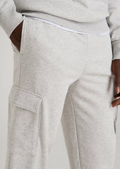 Wearever Fleece Straight Leg Cargo Sweatpant for Tall Men in Grey Mix