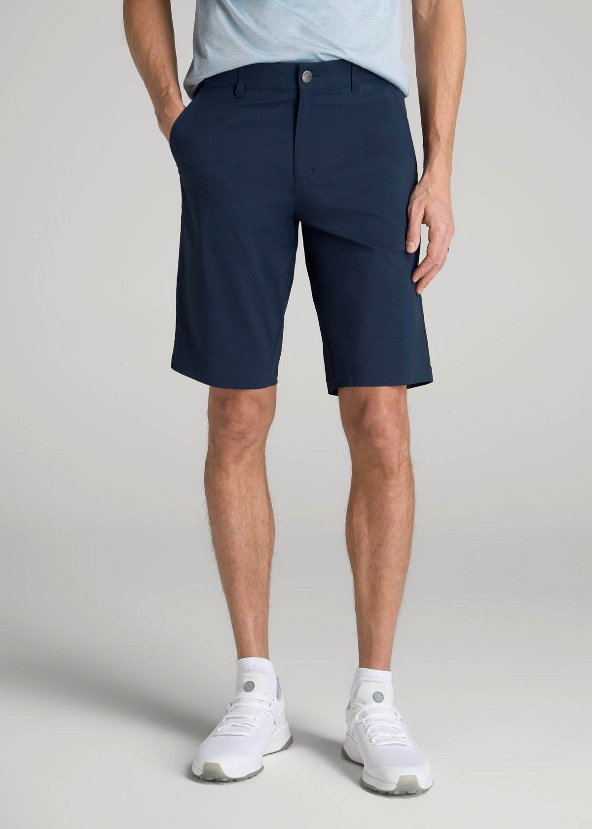 Traveler Chino Shorts for Tall Men in Marine Navy