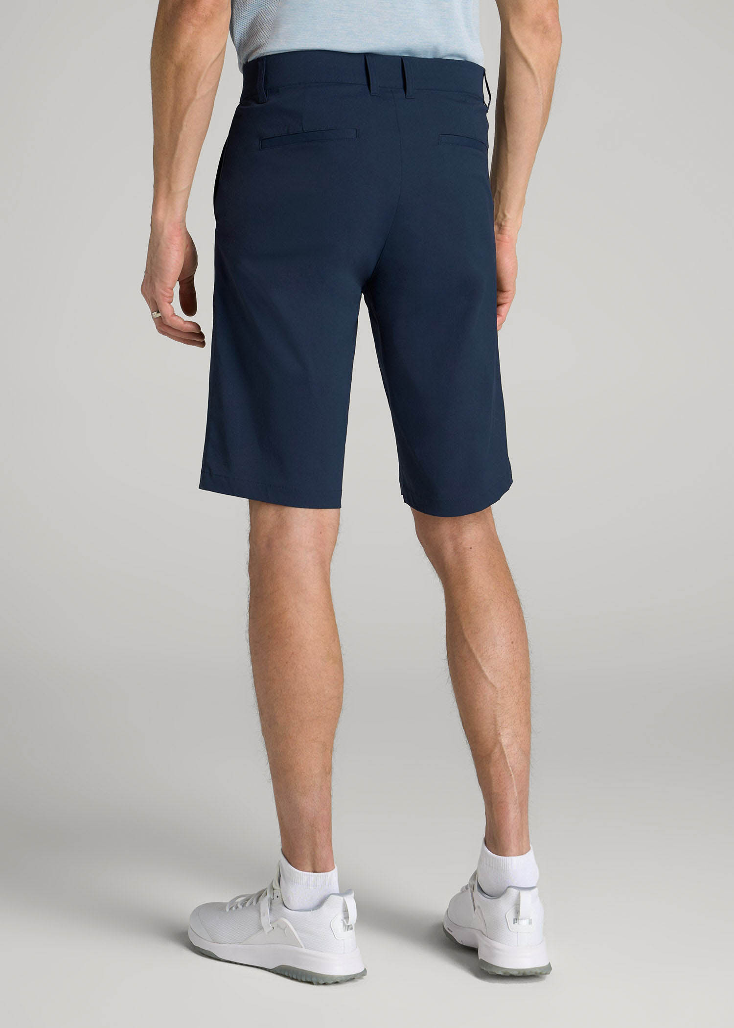 Traveler Chino Shorts for Tall Men in Marine Navy