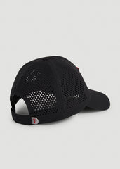 Lightweight Perforated Hat in Black with Red Logo