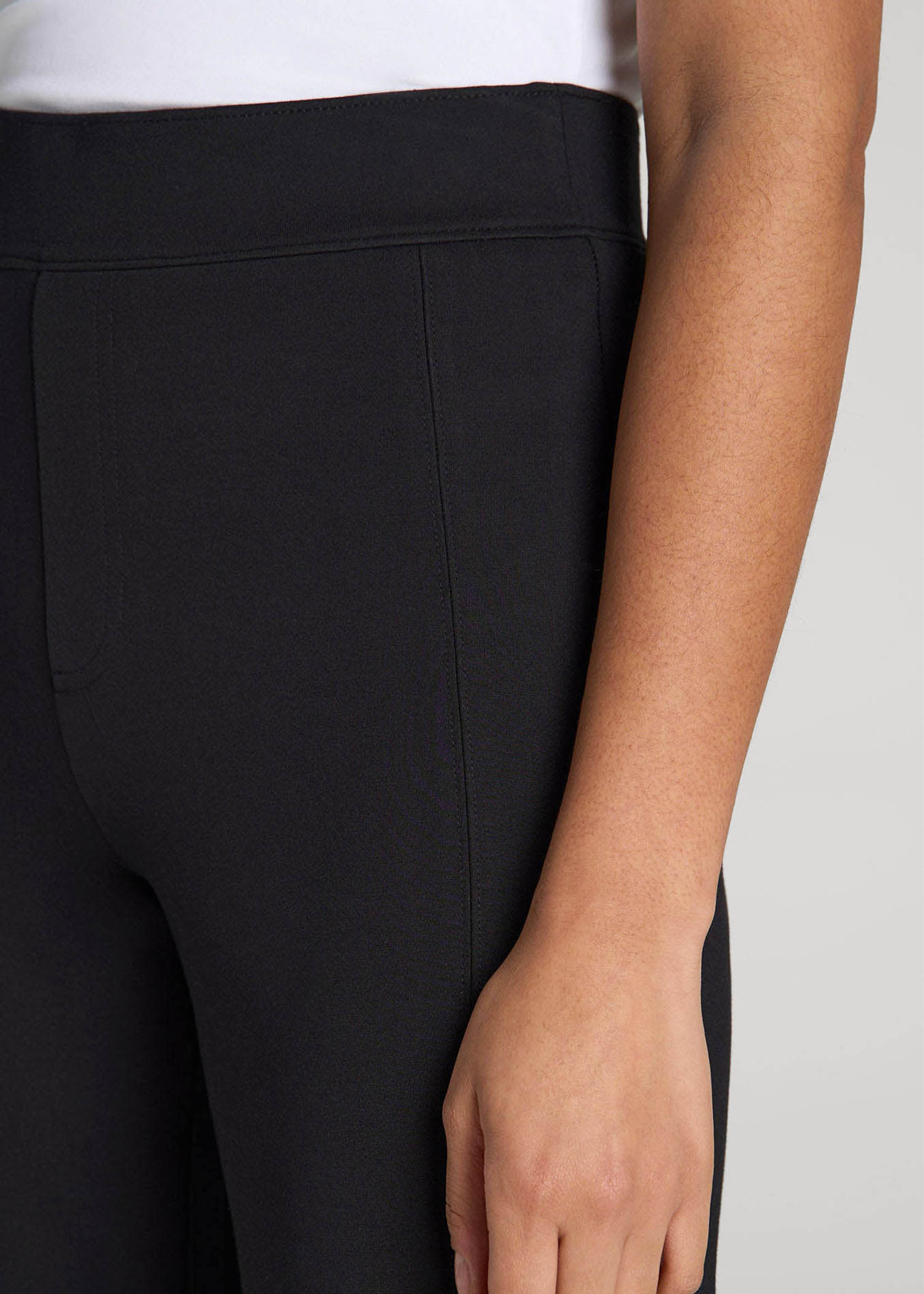 Pull-On Slim Dress Pants for Tall Women in Black