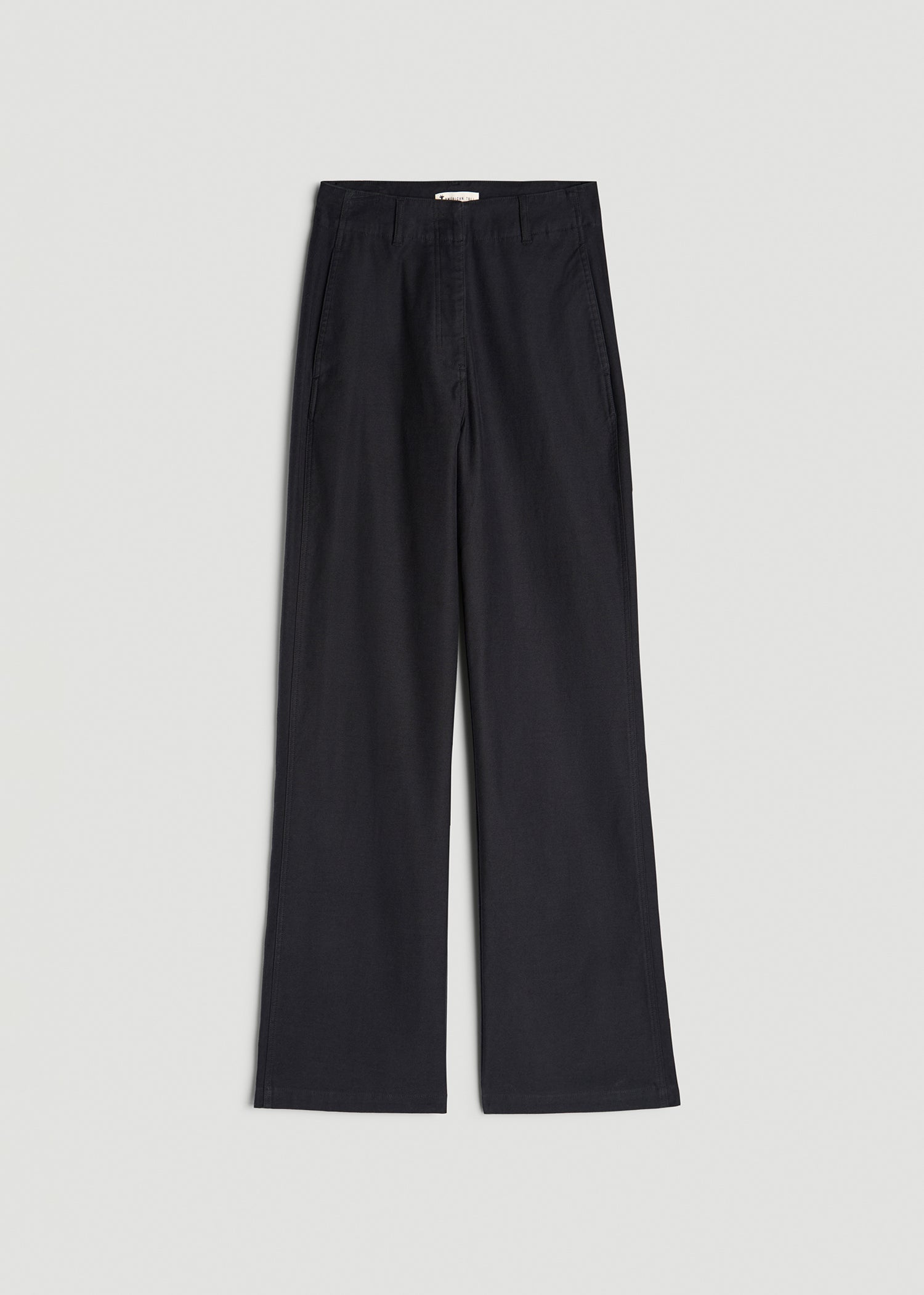 High Rise Wide Leg Flat Front Chinos for Tall Women in Black
