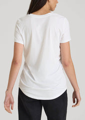 Logo Tee for Tall Women in White