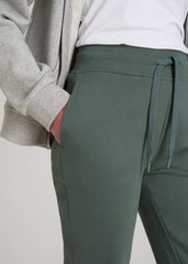 Wearever Fleece Open-Bottom Sweatpants for Tall Women in Balsam Green