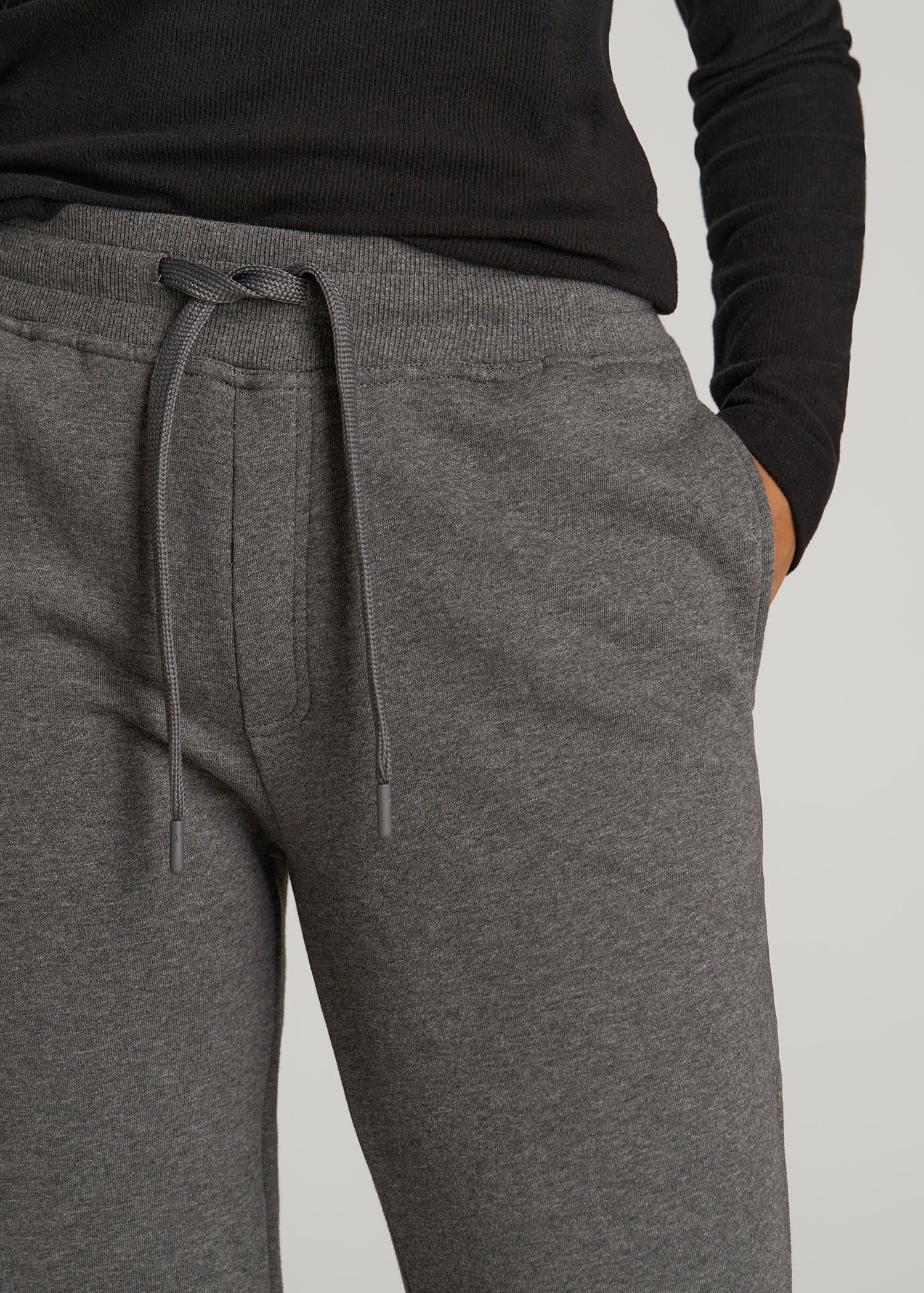 Wearever Fleece Open-Bottom Sweatpants for Tall Women in Charcoal Mix