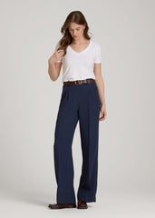 Wide Leg Pleated Dress Pants 2.0 for Tall Women in Navy