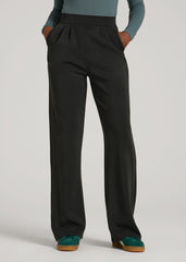Soft Motion Pleated Wide Leg Pant for Tall Women in Black