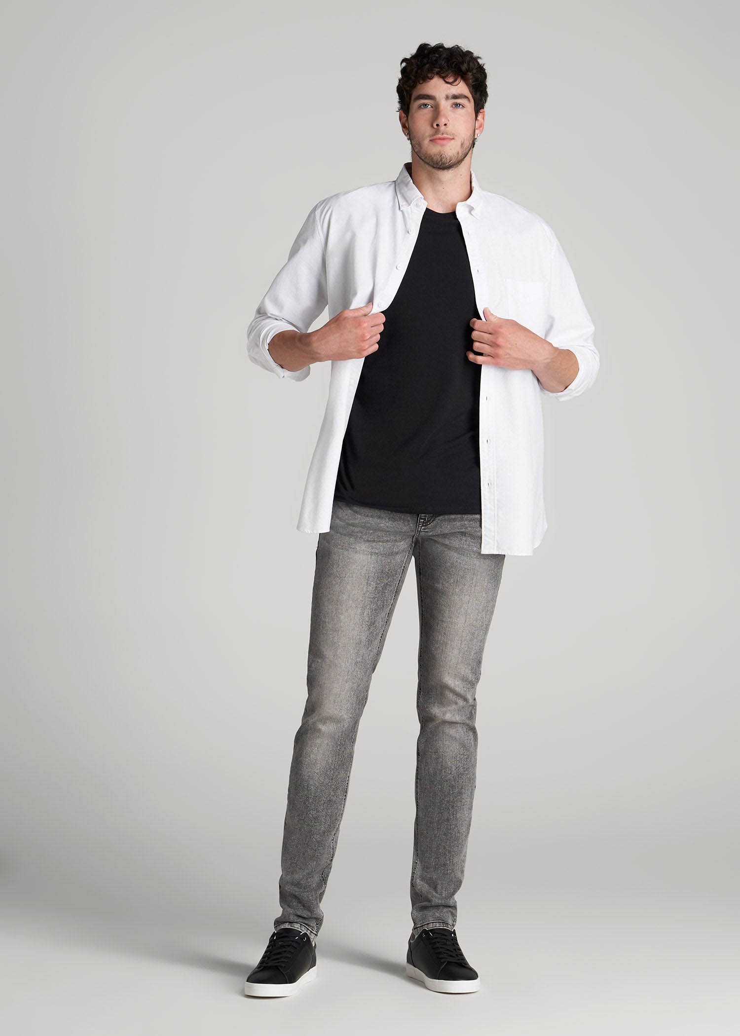 Travis SKINNY Jeans for Tall Men in Washed Faded Black