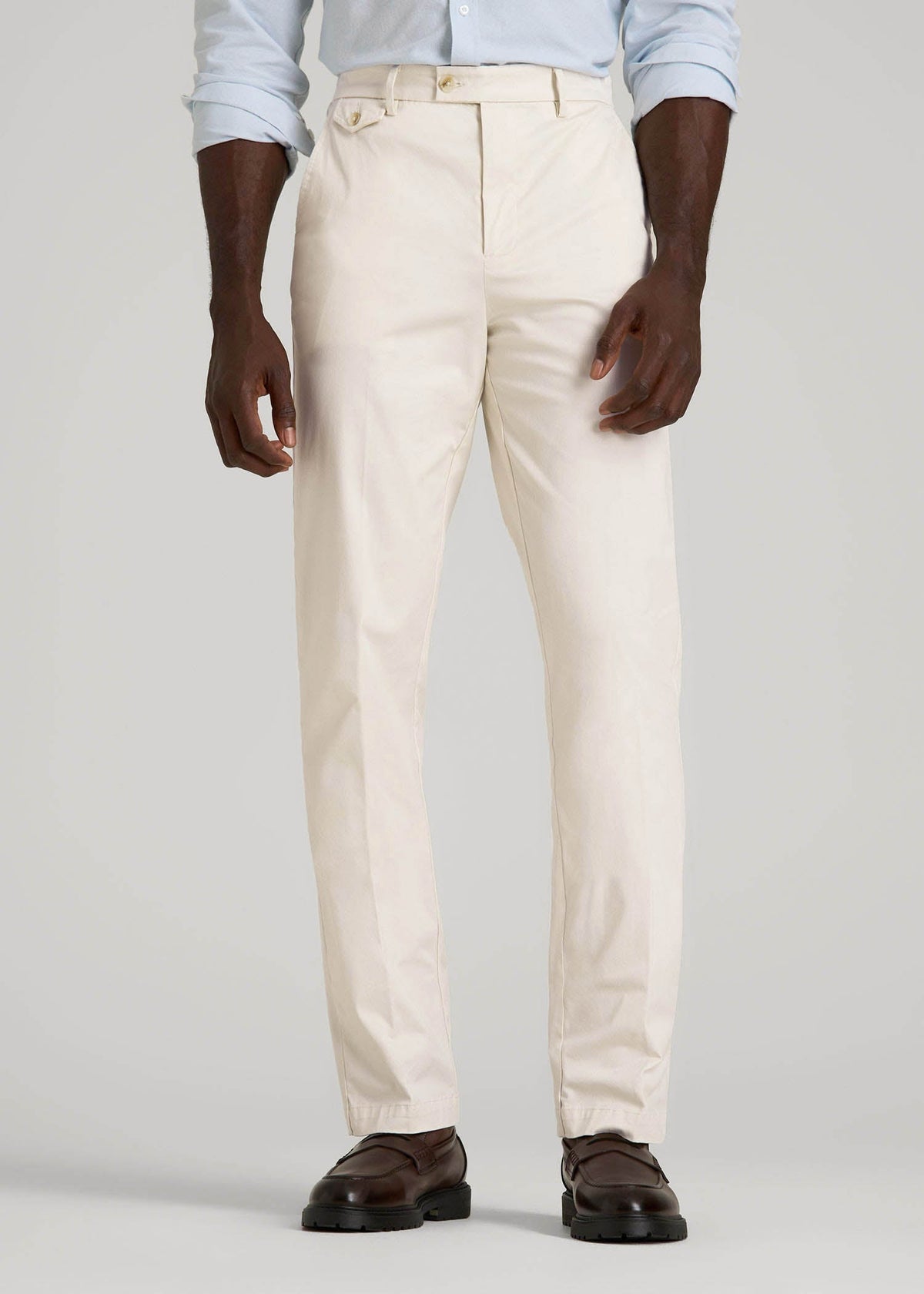 Refined Chinos for Tall Men in Antique White