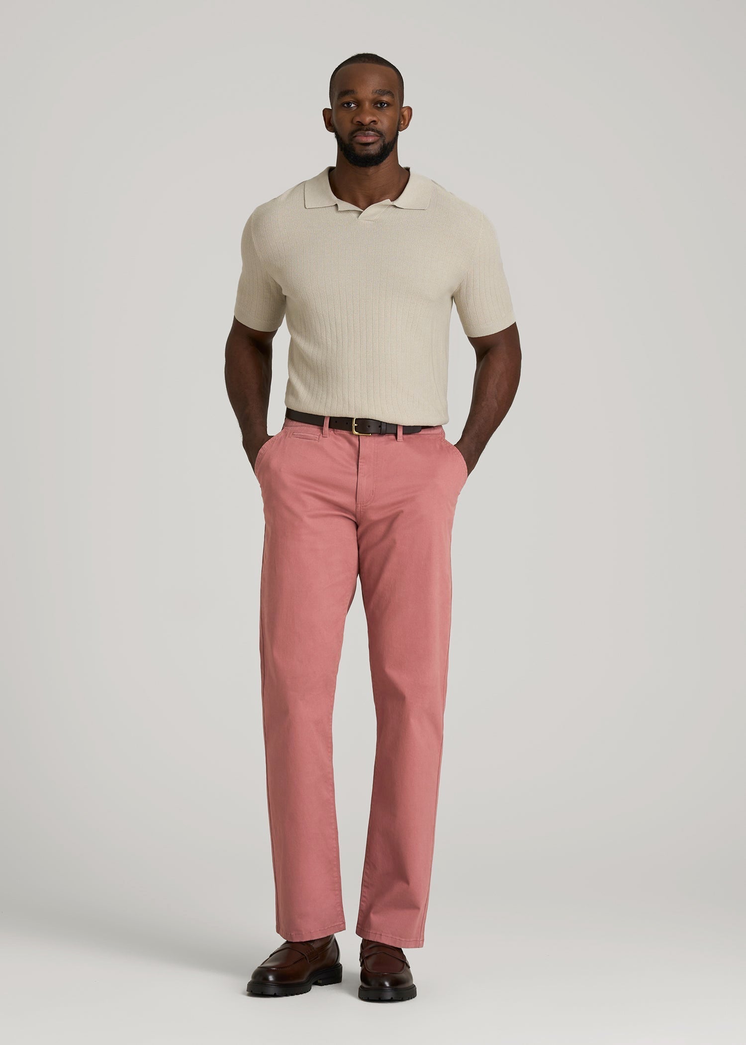 Mason Relaxed Chinos for Tall Men in Withered Rose