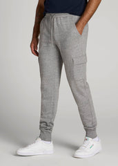 Wearever Fleece Cargo Jogger For Tall Men in Heather Grey